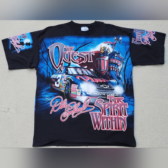 Chase VTG 1998 Dale Earnhardt the Quest AOP NASCAR Racing T Shirt Size XL - EUC